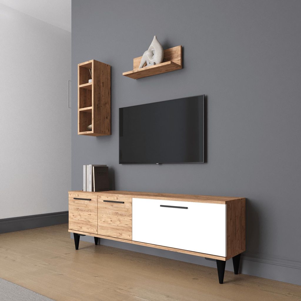 Roma TV Schrank 3 Türen Stilvoll & Modern mit 2 Farben