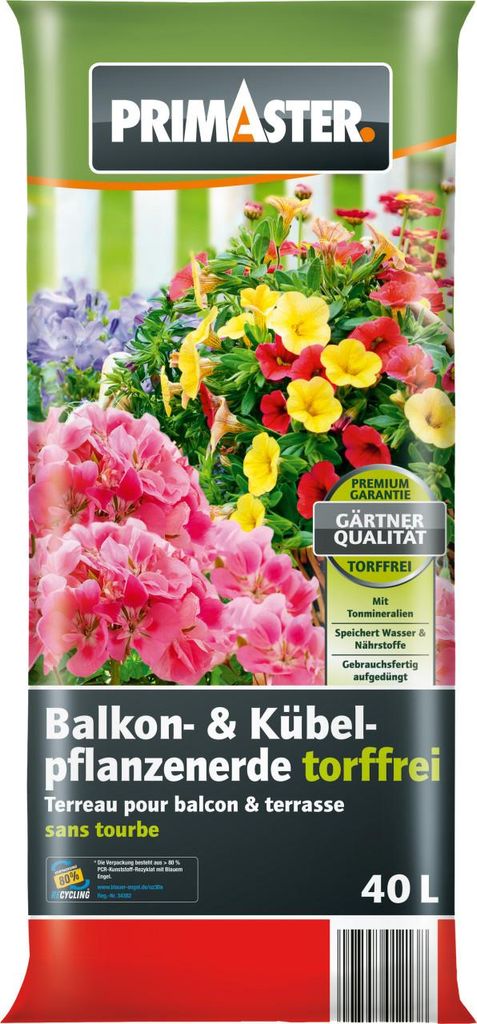 Primaster Balkon- & Kübelpflanzerde torffrei 40 L Produktbild 