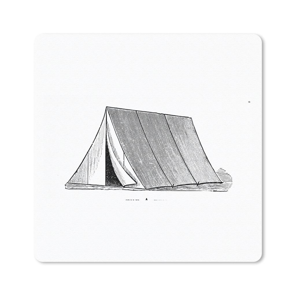 MuchoWow Mauspad Mousepad Retro - Zelt - Camping 30x30 cm - Mousepads - Maus Mat - Pad - Mausunterlage - Gaming