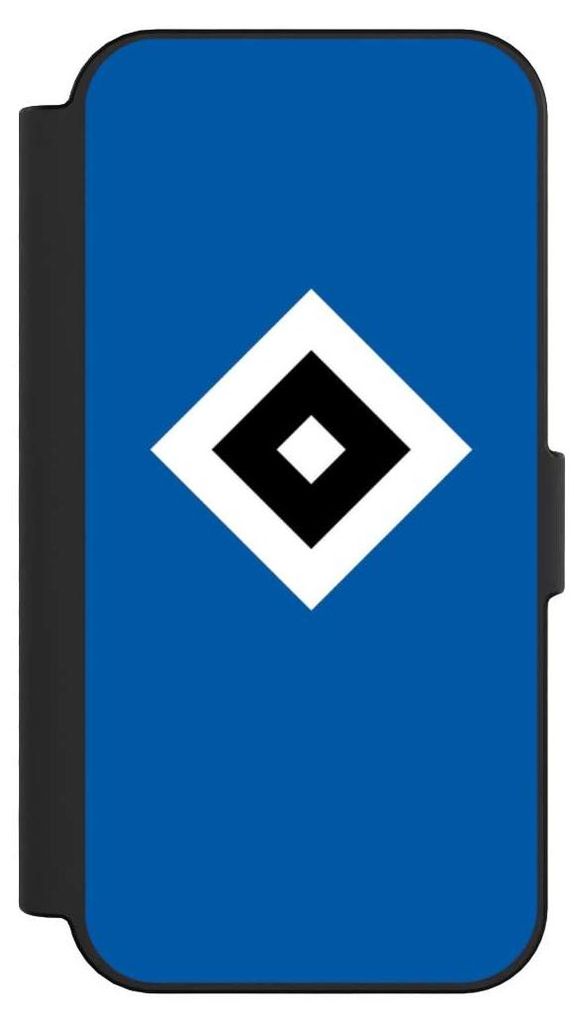 NIVOCASE Klapphülle für Apple iPhone 16 Handyhülle aus Kunst Leder NIVOflip schwarz HSV Hamburger SV Logo