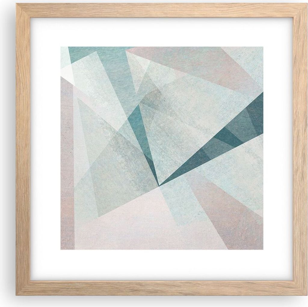 Gerahmtes Poster - Rahmen in heller Eiche - Abstraktion modern - 30x30 cm - Wand Bild - Wanddeko - Wandbilder - Wandposter - Bilderrahmen - Bilder ...