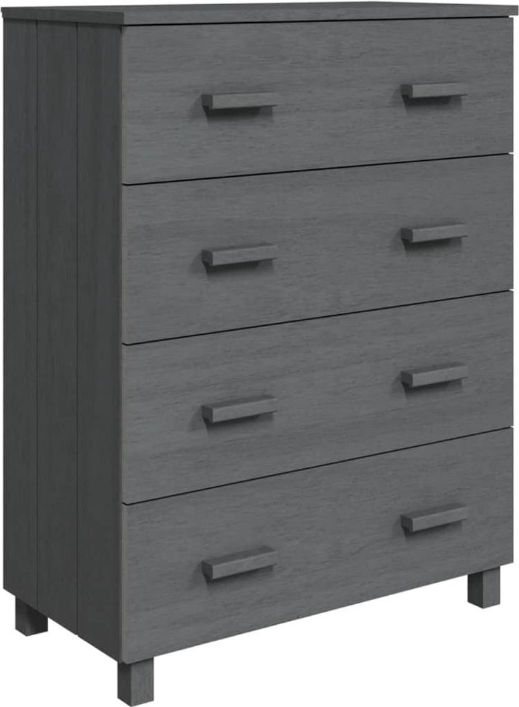 Sideboard HAMAR Dunkelgrau 79x40x103,5 cm Massivholz Kiefer
