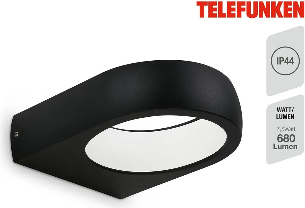 Applique LED IP44 Étanche 680 Lumens Telefunken PUKA Blanc Neutre 7W