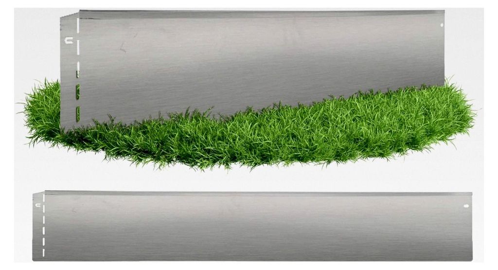 Metallrasenkante feuerverzinkt 103x13cm, Nutzlänge 15m - Flexible Rasenbegrenzung aus wetterfestem Stahlblech für saubere Rasen- und Beetabgrenzu...