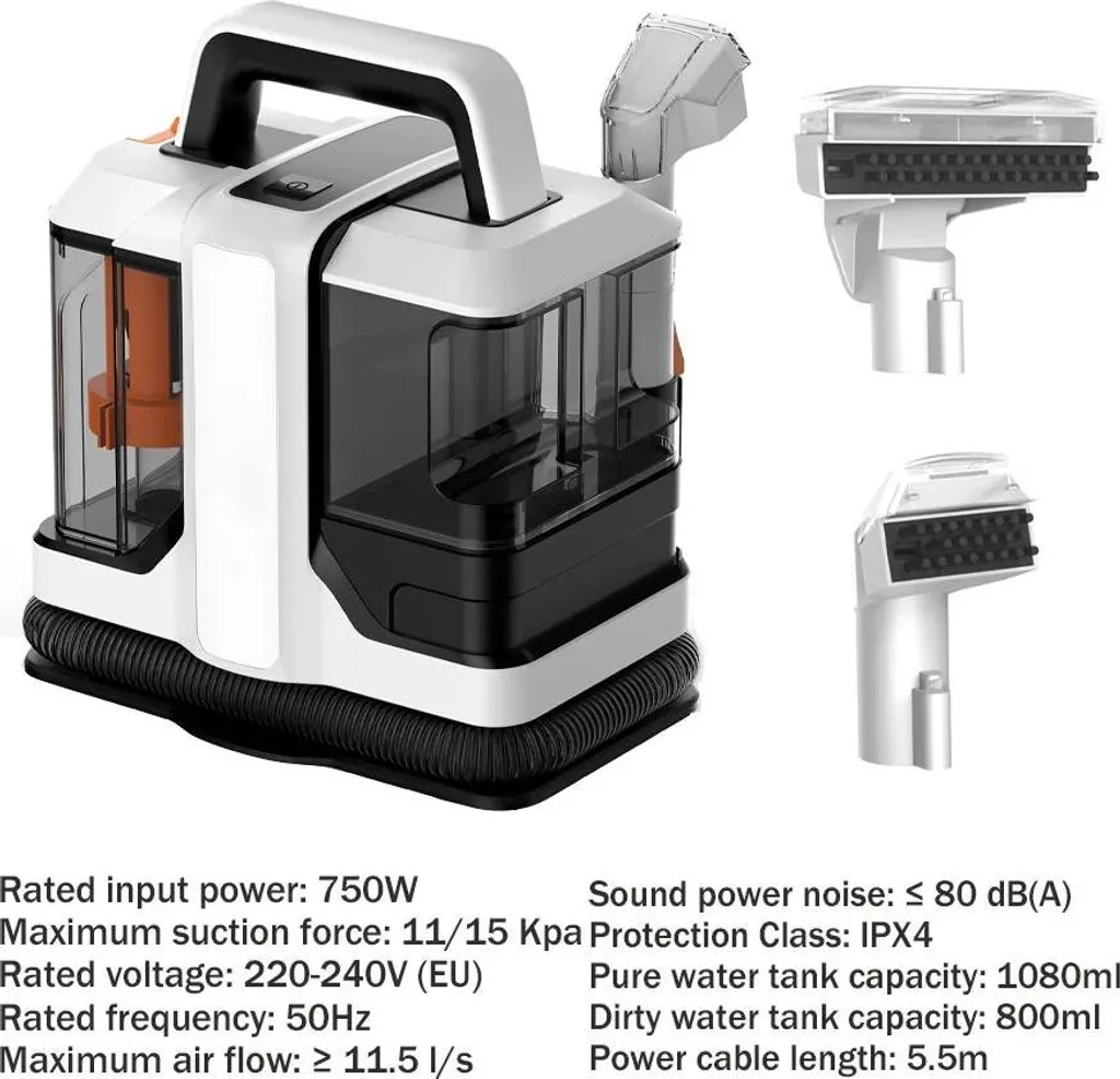 Nettoyeur Aspirateur de Taches 750W - Forte Aspiration 15kPa en Bleu