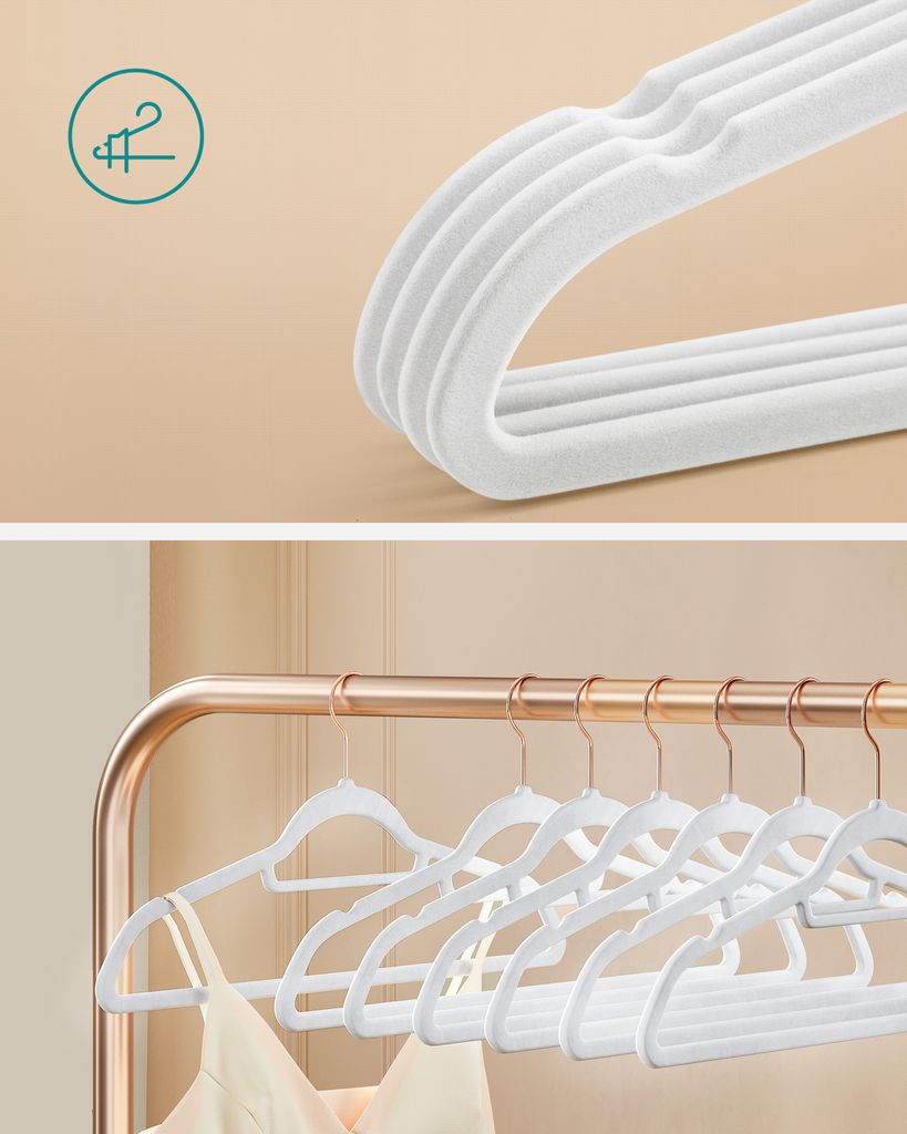 SONGMICS Kleiderbügel, Samt, 50 Stück, platzsparend, Produktbild 4