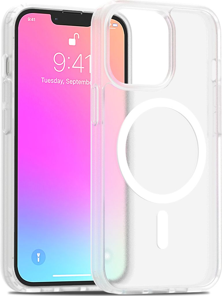Magnetisch Hülle für iPhone 13 Pro, Kompatibel mit MagSafe, Transluzente Matt Rückseite Stoßfeste Handyhülle Transparent