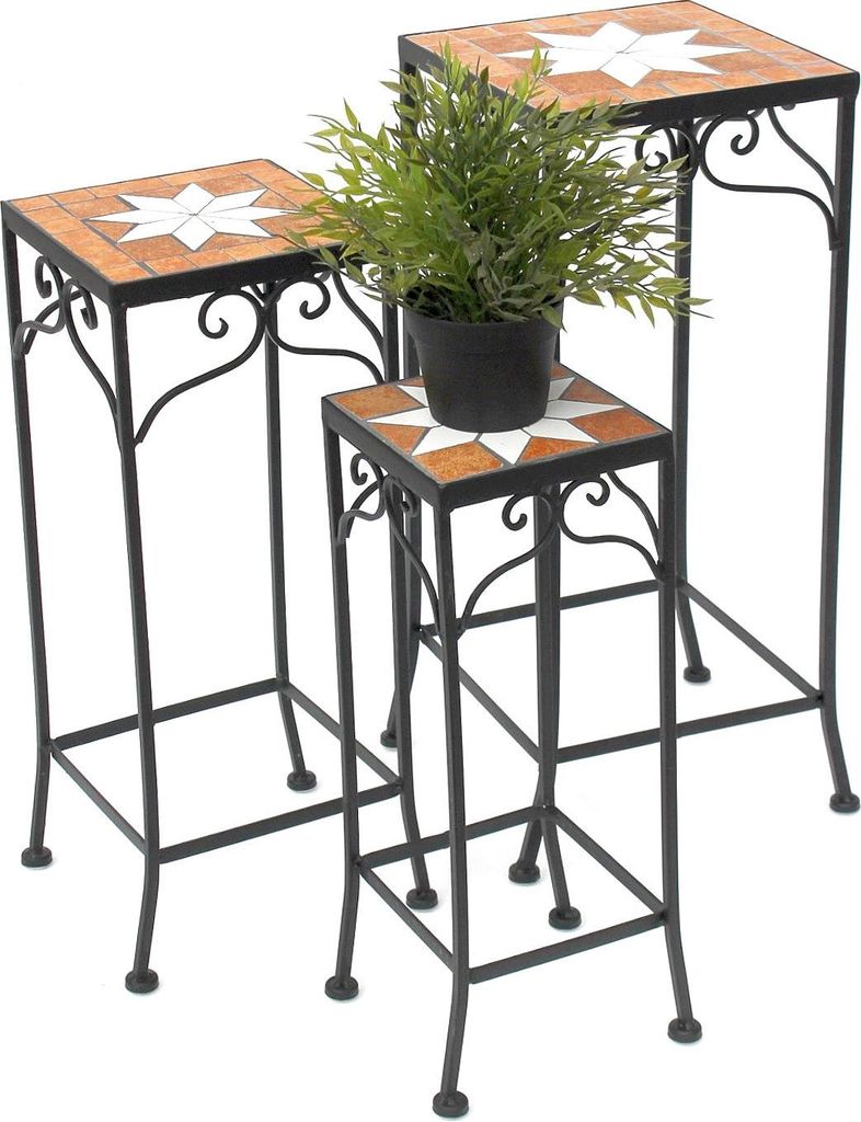 DanDiBo Tabouret pour fleurs Merano Mosaïque Set de 3 Image du produit 
