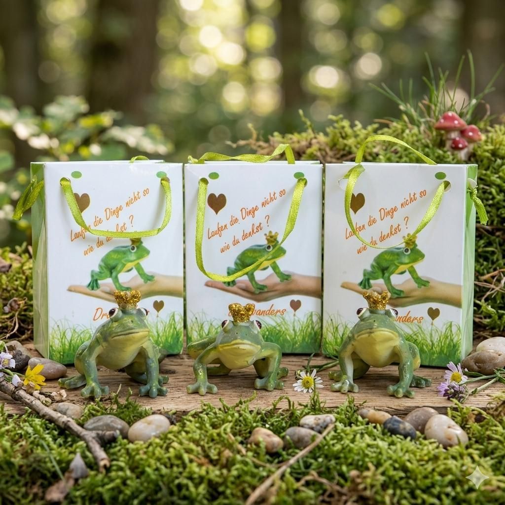 Froschkönig in Geschenktasche 3er Set ca. 3,5 cm - Produktbild 