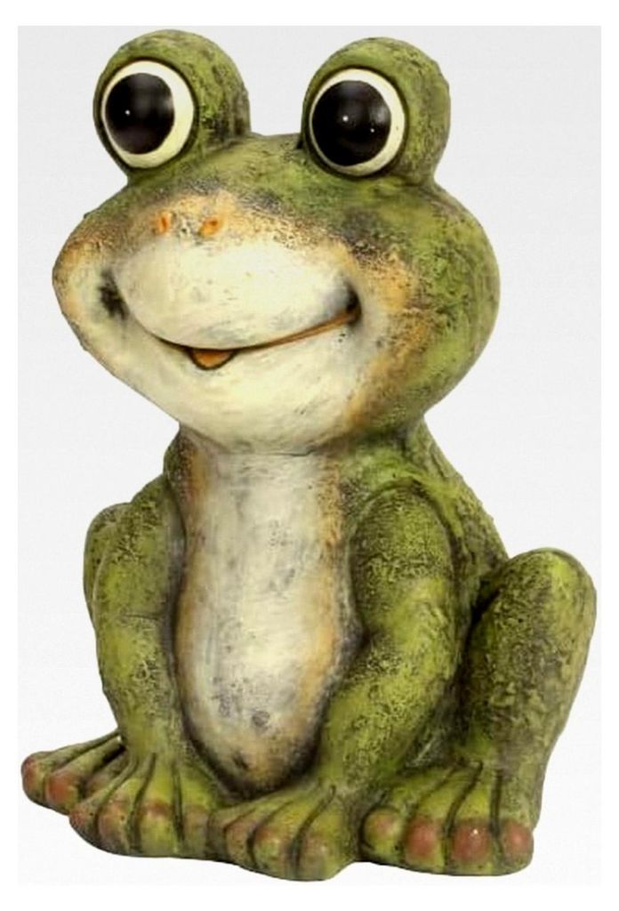 Dekofigur Frosch 33 cm hoch sitzend für Garten und Vorgarten
