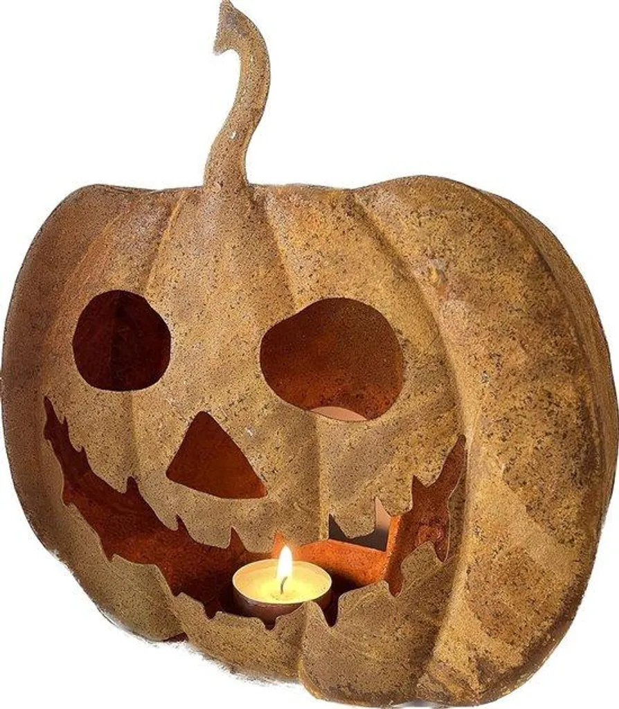 Citrouille décorative d'automne en fer rouillé pour extérieur et terrasse