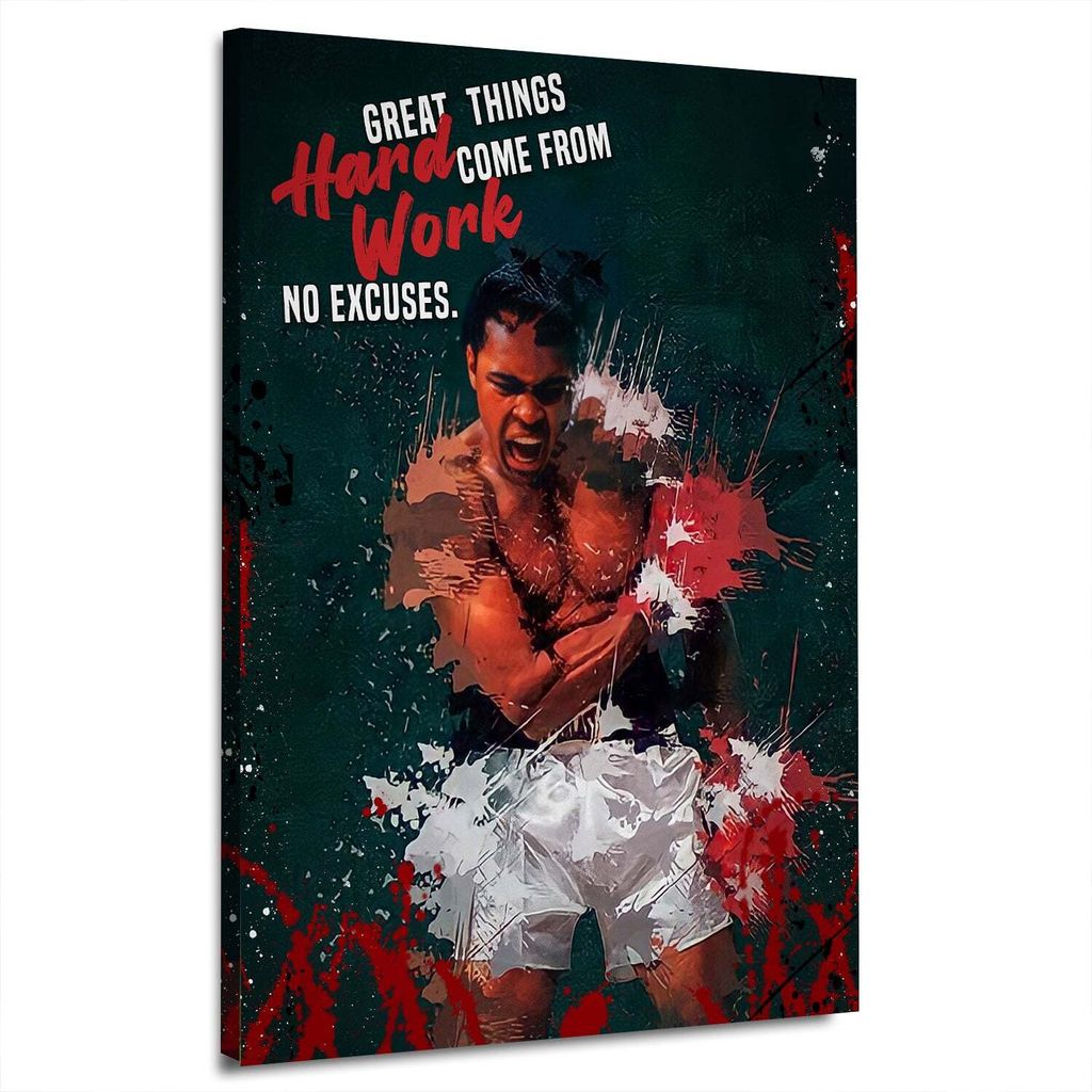 Boxer Ali abstrakt Leinwandbild Wandbild Deko Kunst XL: 105x140x4cm