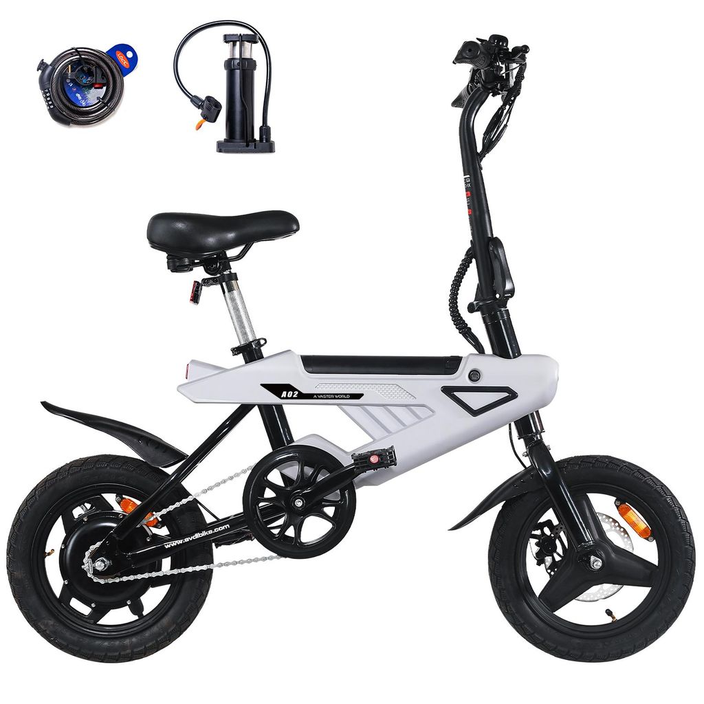 A02 E-Bike Klapprad 14 Zoll, 250W Pedelec 25 km/h, 36V 6,4Ah Akku, Scheibenbremsen, LCD & LED