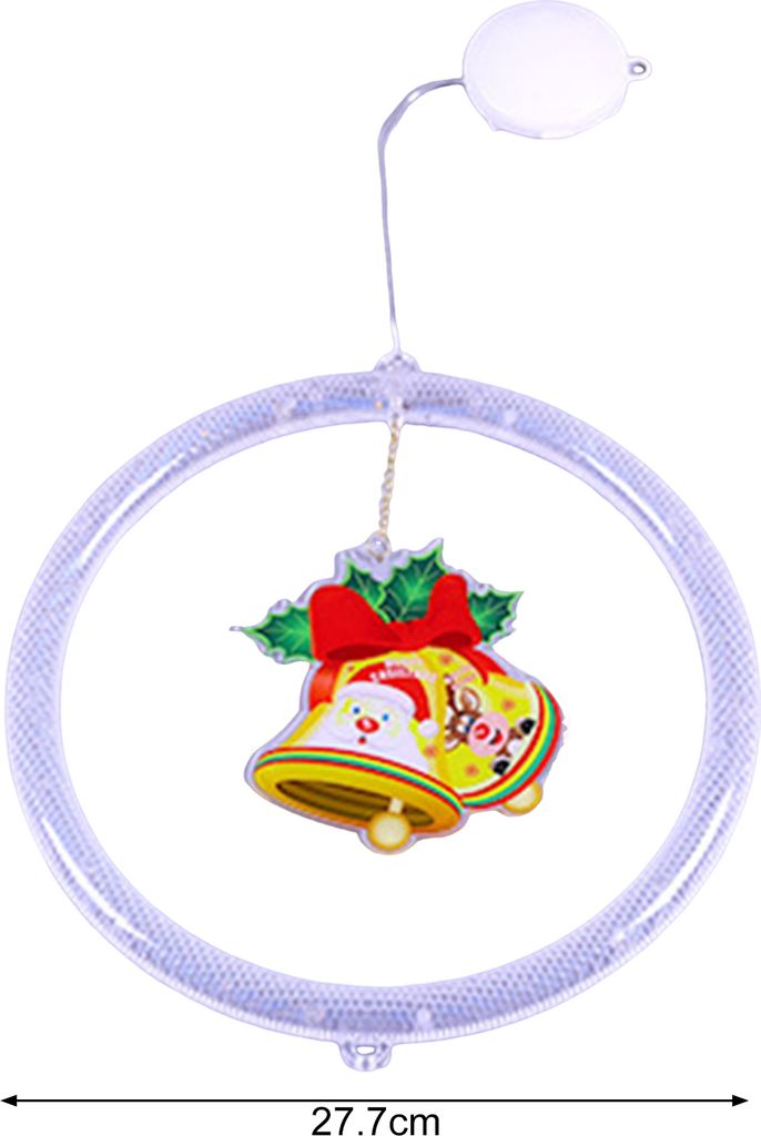Weihnachts-Hängelicht-Dekoration, batteriebetriebenes Kreislicht mit Glocke, Weihnachtsmann-Baumstrumpf für Fenster, Tür, Weihnachtsbaum-Dekoration