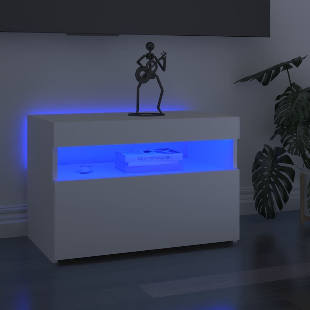 Maison Exclusive - TV-Schränke mit LED-Leuchten 2 Stk. Weiß 60x35x40cm