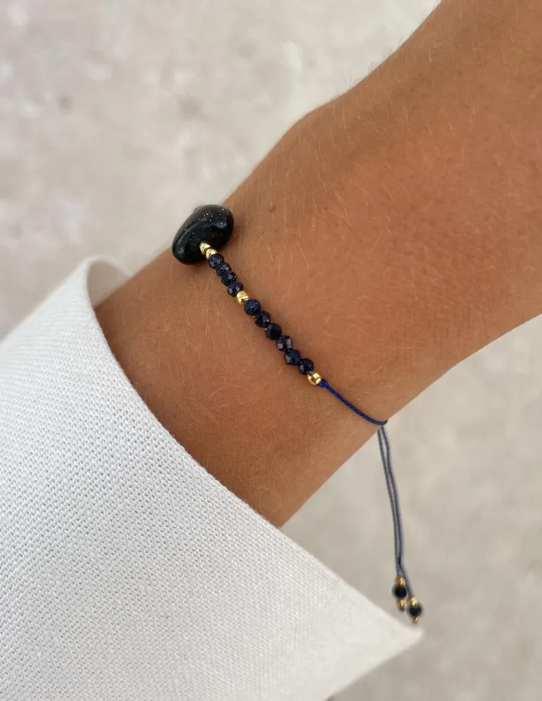 Bracelet fil Cairo Night avec cœur hématite pour succès et confiance - 5
