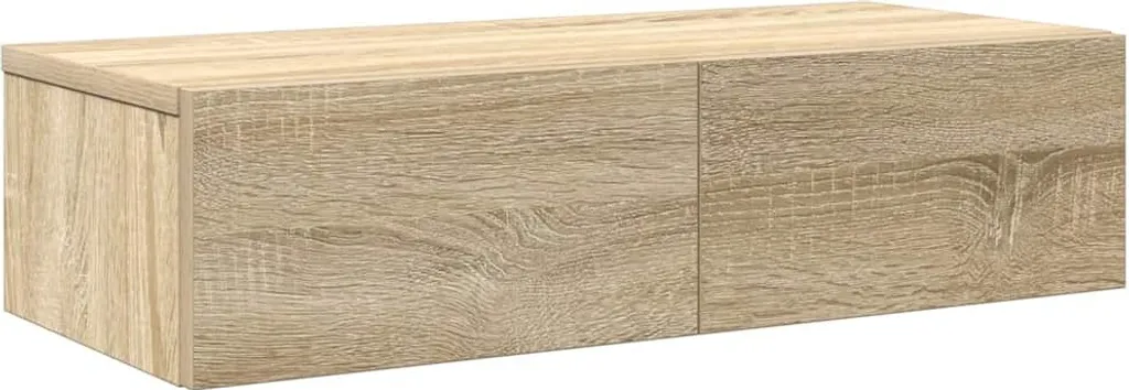 Mensola Muro 60cm Rovere Sonoma Cassetti Integrati | Montaggio Rapido