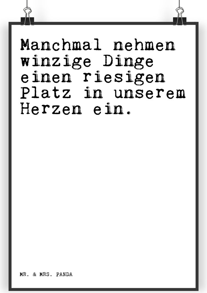 Mr. & Mrs. Panda Bild Manchmal nehmen winzige Dinge... DIN A5 - Weiß - Geschenk, Geburtstag, drucke, Deko, Wandbild, Plakat, Geburt, wanddeko, Kin...