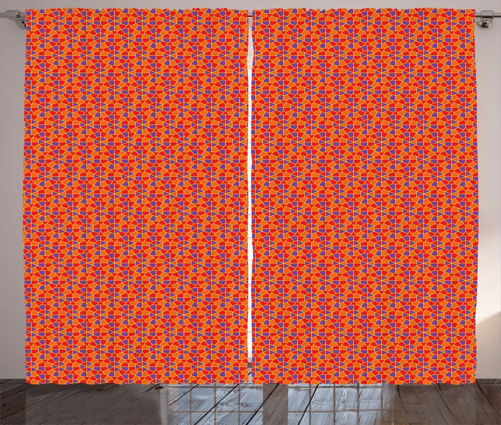 Tenda Boho ABAKUHAUS Magenta Blu | Effetto Mosaico 280x175 cm