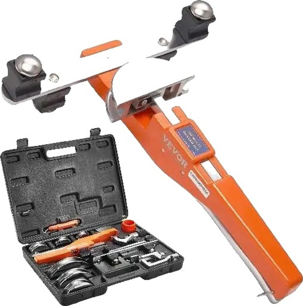 VEVOR Ratschen-Rohrbieger, 90° Biegewinkel, 7 austauschbare Matrizen, ergonomischer Griff ,