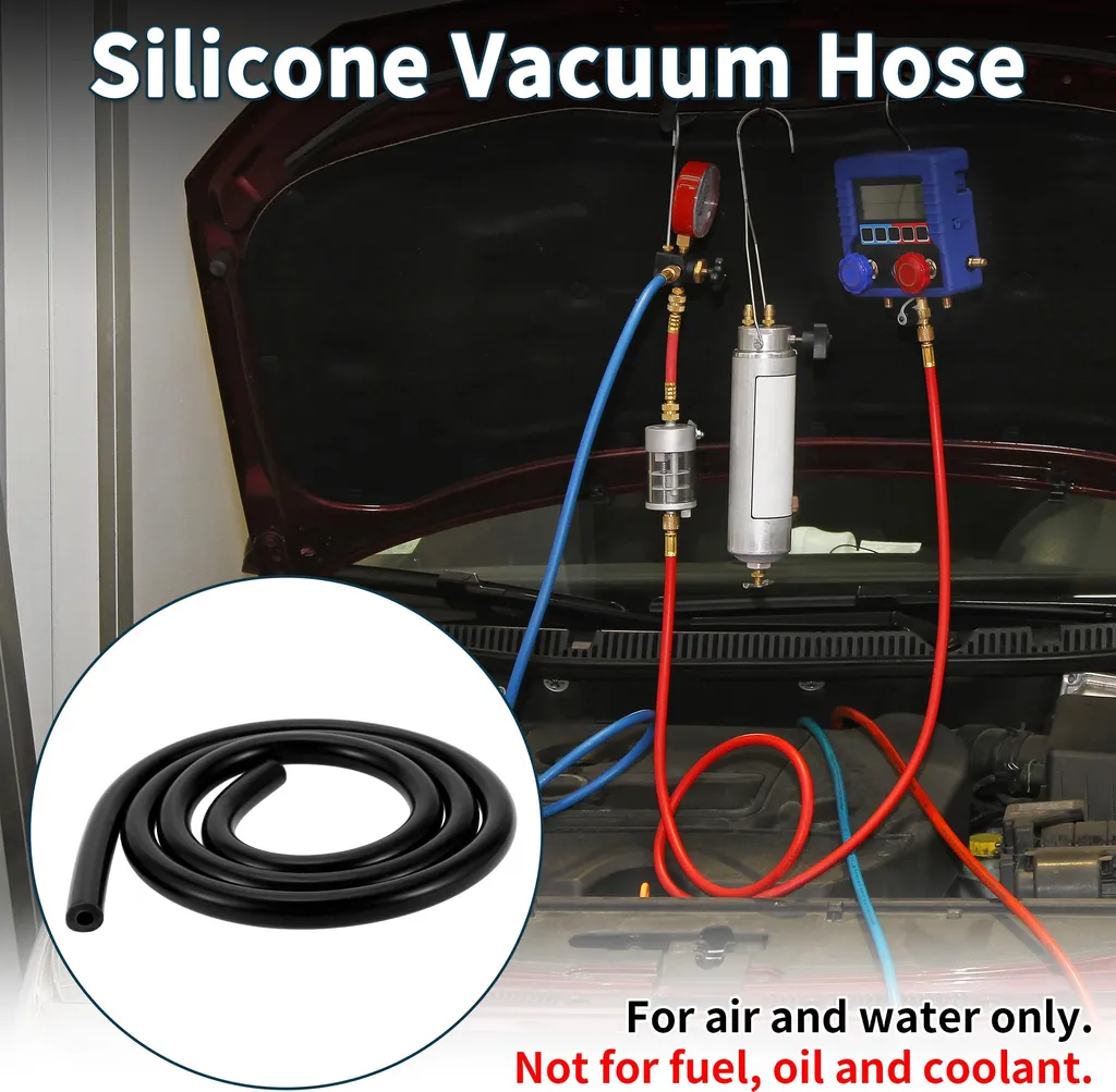 Tuyau Sous Vide Silicone 130PSI Épais 3mm - Haute Résistance Noir 1M