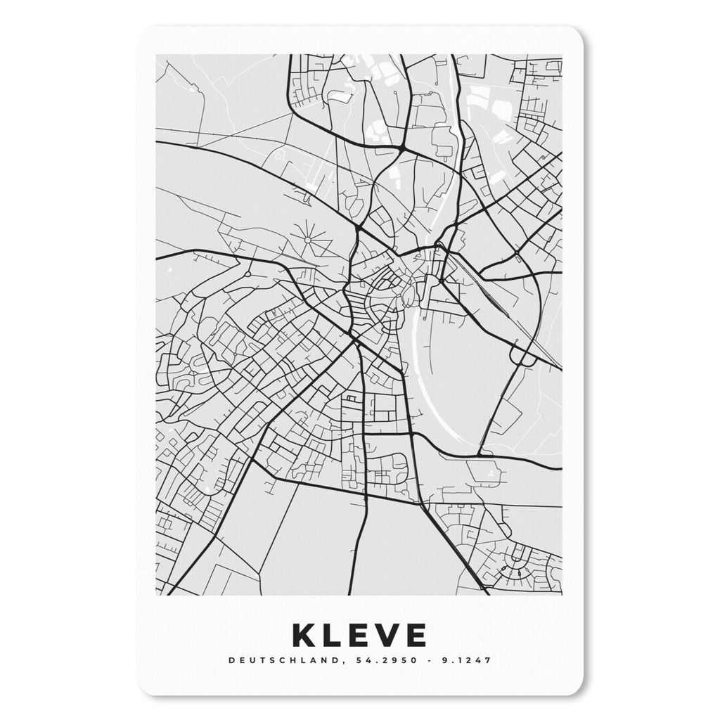 MuchoWow Mauspad Mousepad Deutschland - Kleve - Karte - Stadtplan - Wegbeschreibung 18x27 cm - Mousepads - Maus Mat - Pad - Mausunterlage