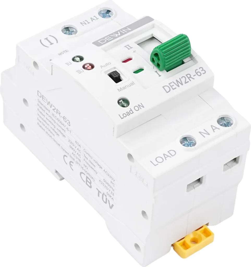Commutateur électrique 63A automatique avec fixation rail DIN rapide