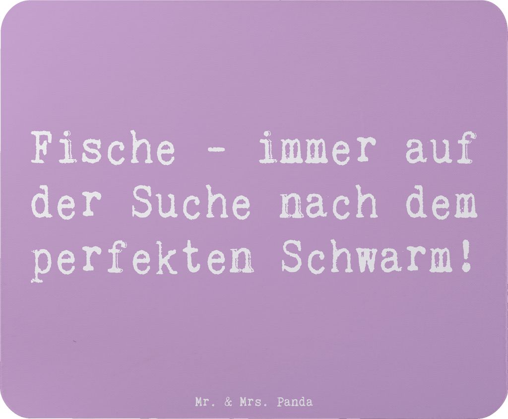 Mr. & Mrs. Panda Mouse Pad Spruch Fische Schwarm - Lavendeltraum - Geschenk, Tierkreiszeichen, Sternzeichen, Mousepad, Horoskop, notebook mauspad, ...