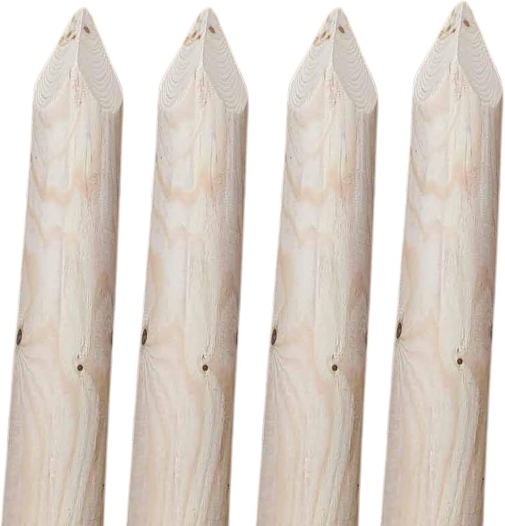 TIMBERMIK ø 7cm 4-Pack Spitze Holzpalisaden Länge: 200 cm Produktbild 