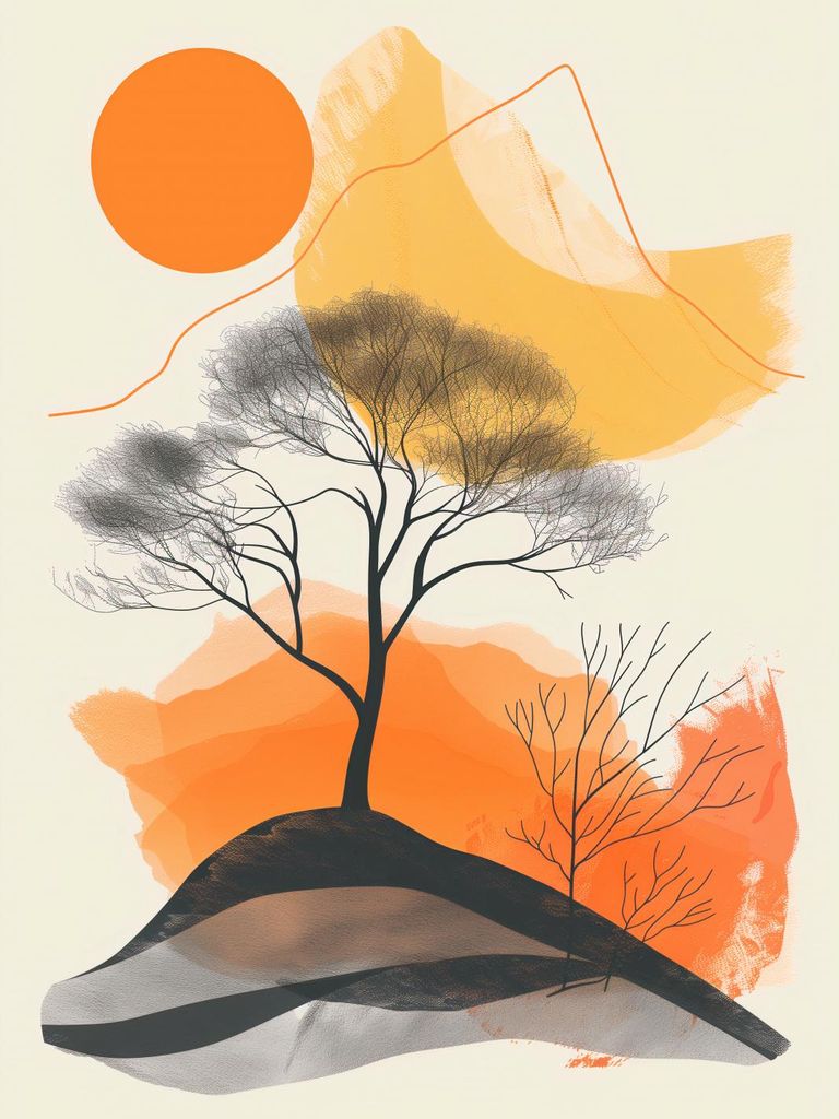 Plakat 30x40cm Baum im Raum