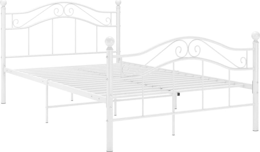 vidaXL Bett Weiß Metall 120x200 cm