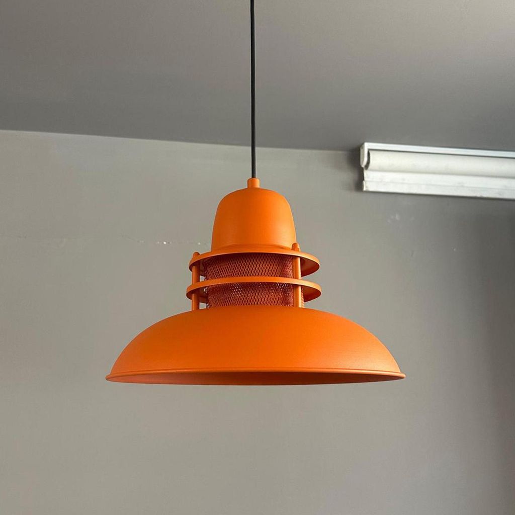 Pendelleuchte I Leuchtturm I Wohnzimmer, E27, Ø34 IVintage Hängeleuchte Deckenleuchte Metall, Wohnzimmerlampe Hängelampe, Orange