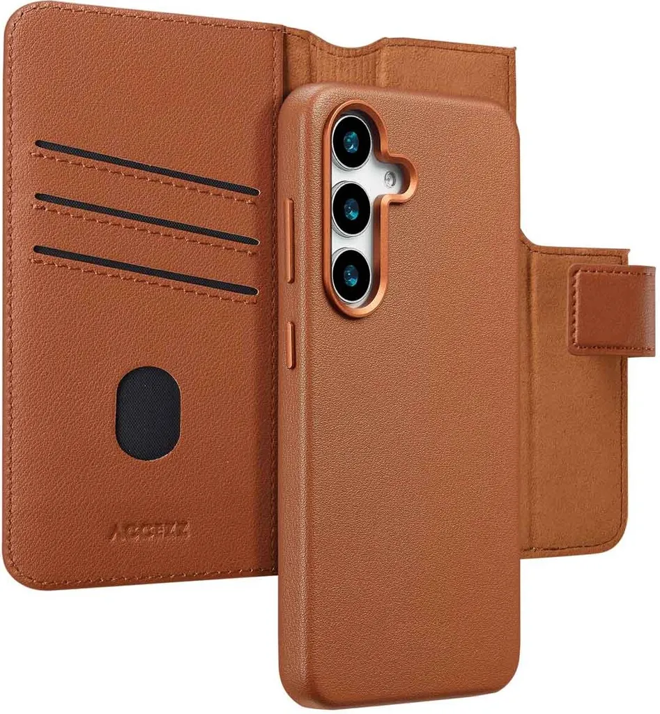 Cover Samsung S25 Accezz 2-in-1 Pelle Marrone Siena MagSafe Business
