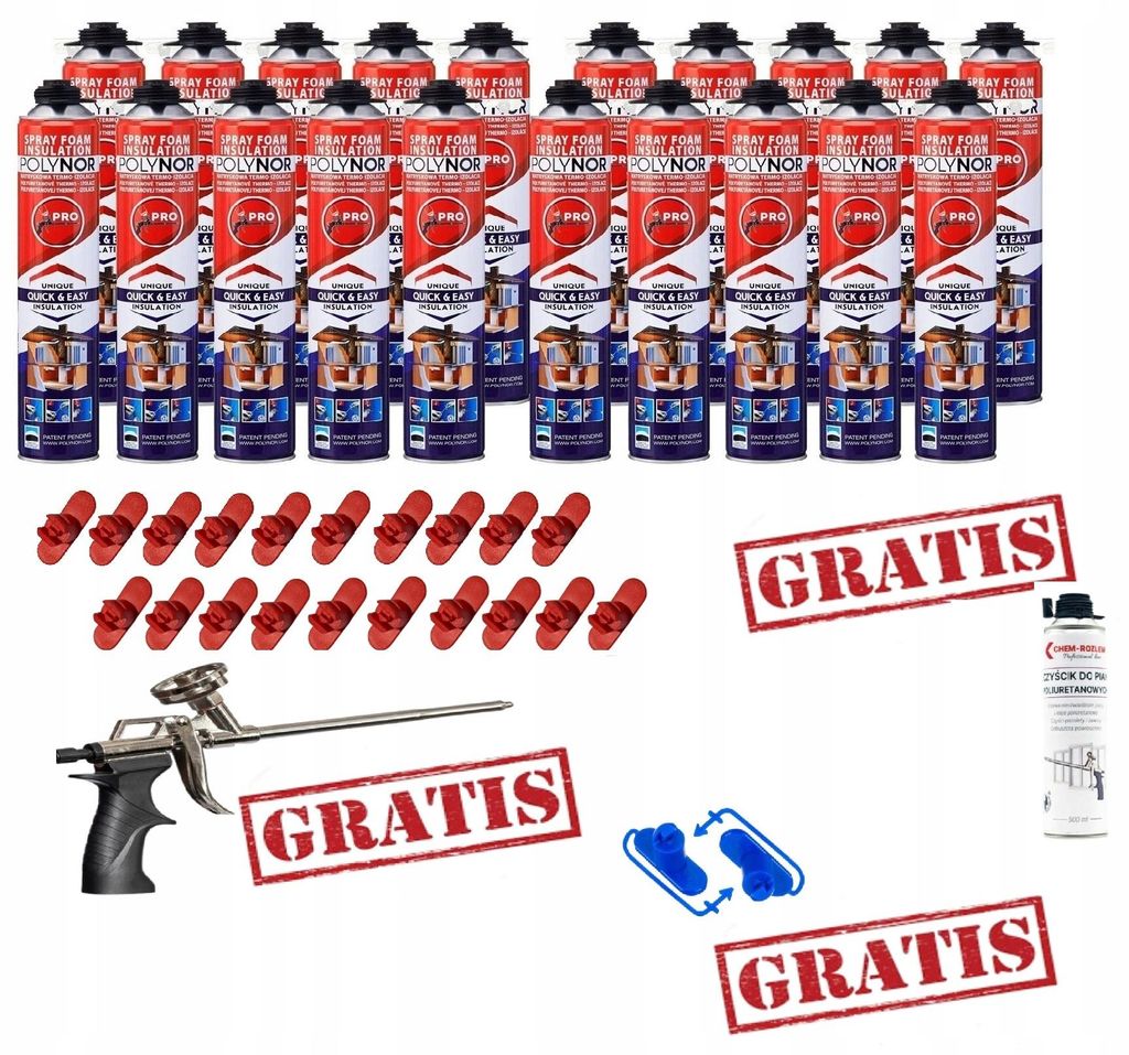 20 stuks POLYNOR PRO PUR isolatiemateriaal voor schuim, Productafbeelding 