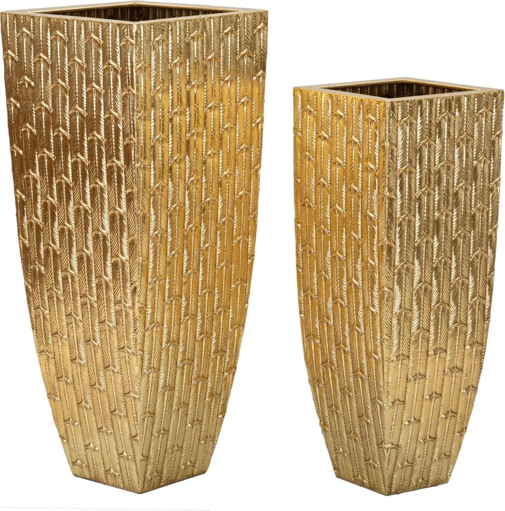 FURNLUX Vase Gliss Gold 40cm (2tlg.) / Hauptfarbe: Gold / Abmessungen: 40 x 99 x 40 cm