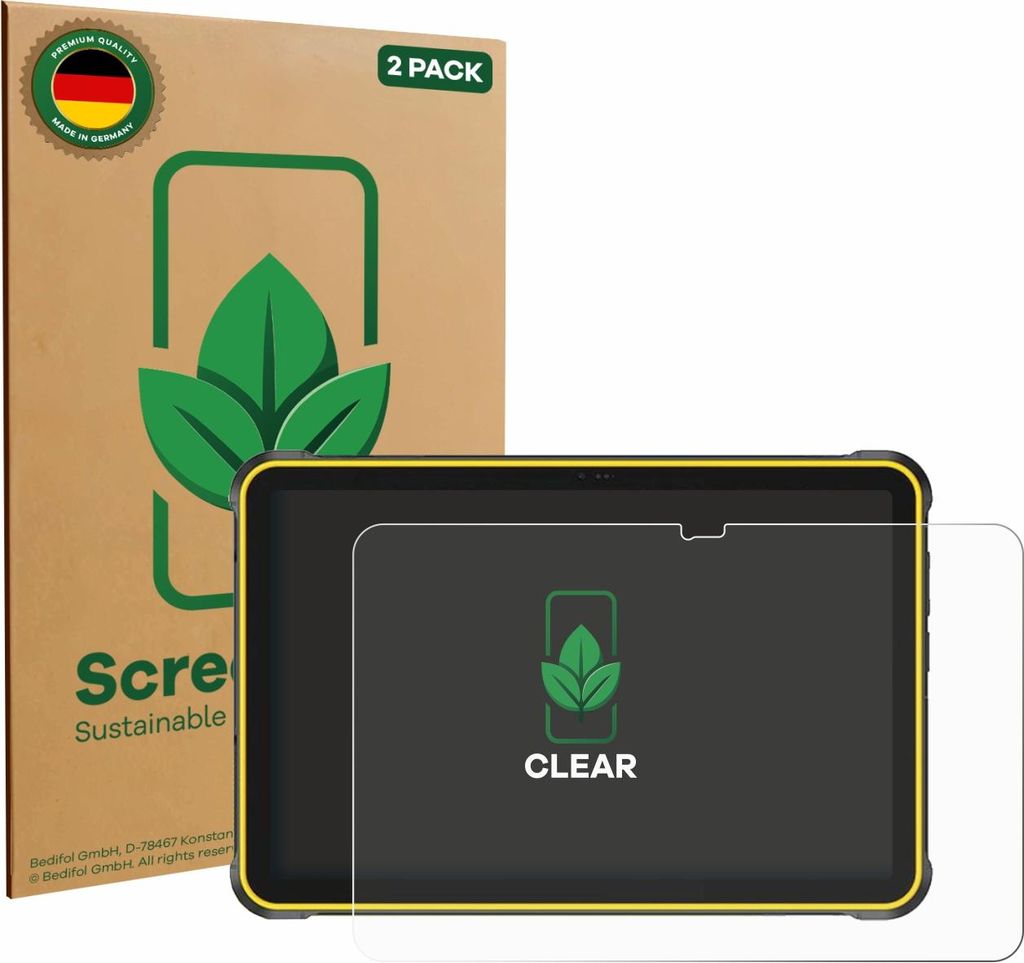 2x ScreenLeaf Schutzfolie für Ulefone RugKing Pad 2 Pro nachhaltiger Displayschutz Display Schutz Folie Klar Transparent