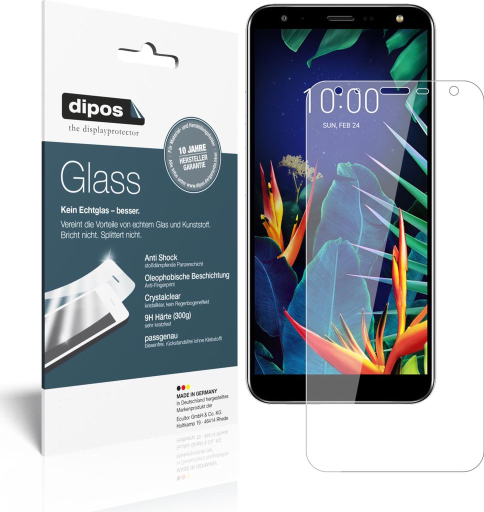 2x Schutzfolie für LG K40S - Anti-Shock 9H Folie dipos Glass Kunststoffglas