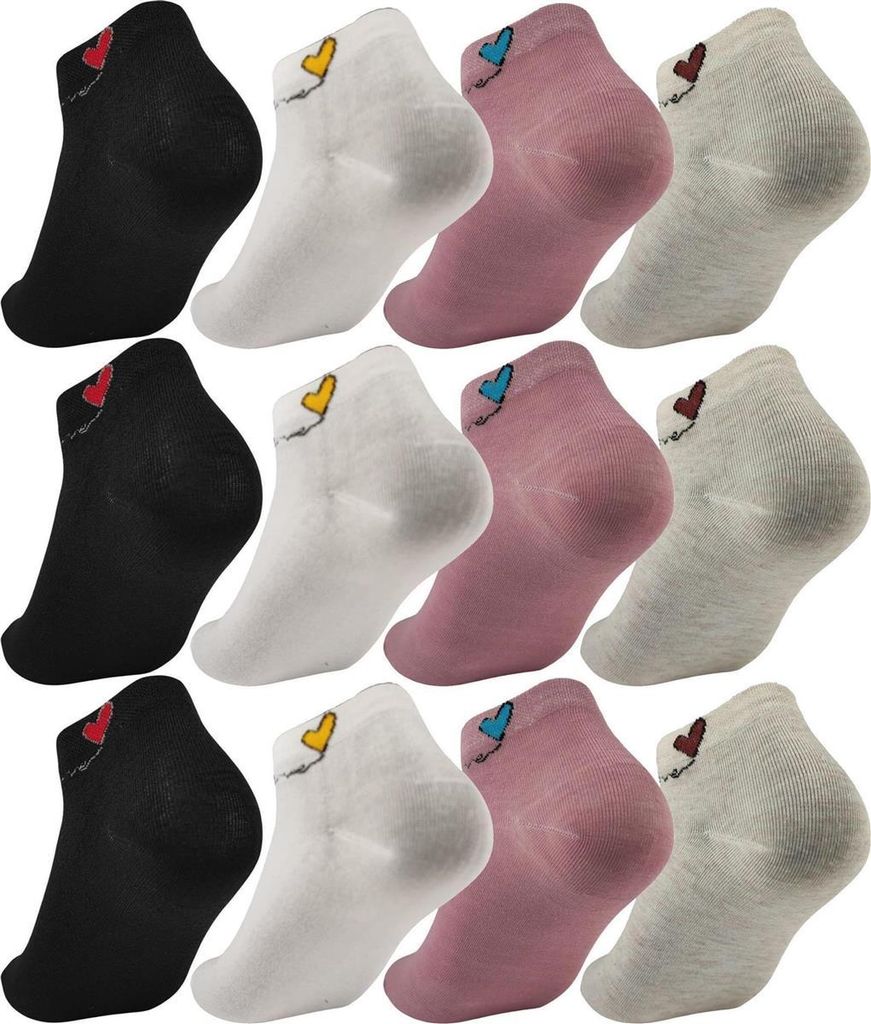 12 Paar Damen Sneaker Socken mit Muster Baumwolle, 12 Paar, Produktbild 