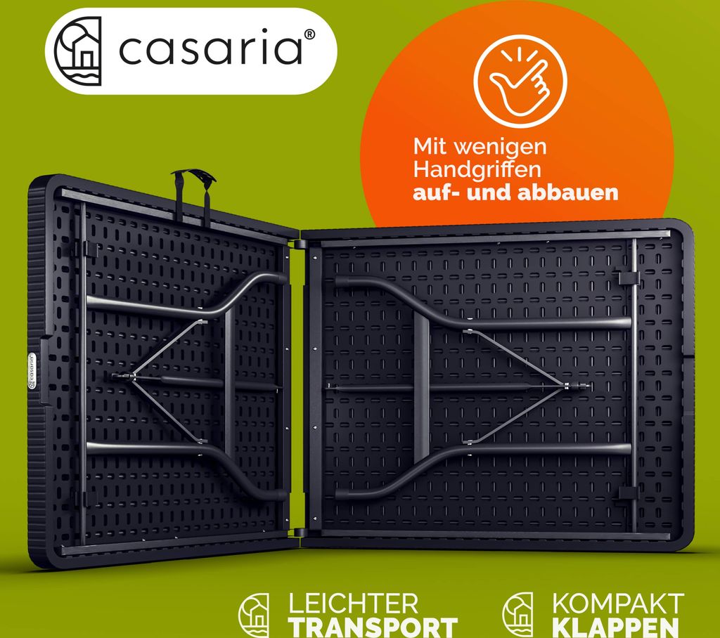CASARIA® Gartentisch klappbar Polyrattan Campingtisch Produktbild 4