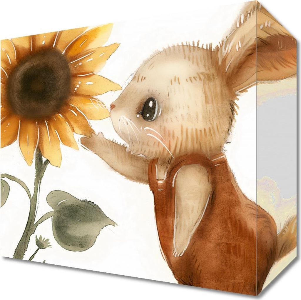 Bild 20x20cm Hase mit Sonnenblume