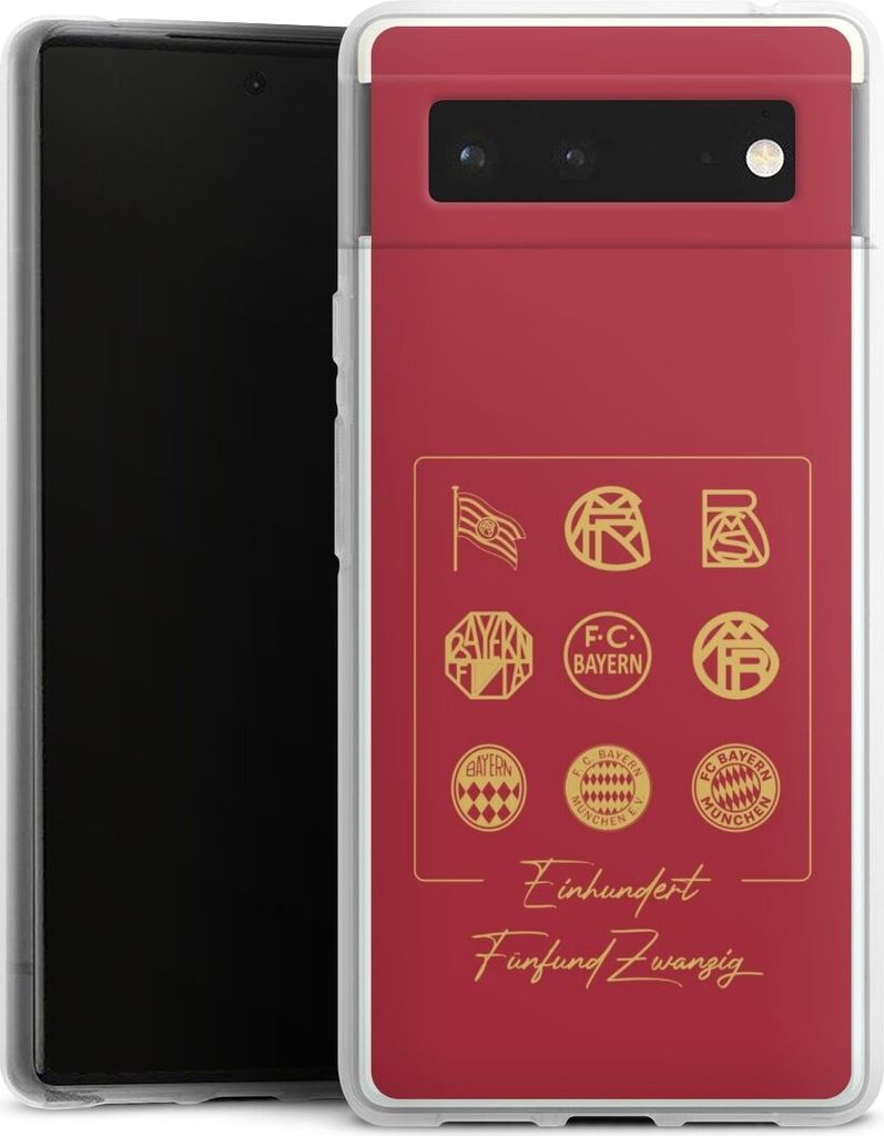 DeinDesign Handyhülle für Google Pixel 6 Silikon Hülle Case Smartphone Schutzhülle FC Bayern München Fanartikel FCB 125 Jahre