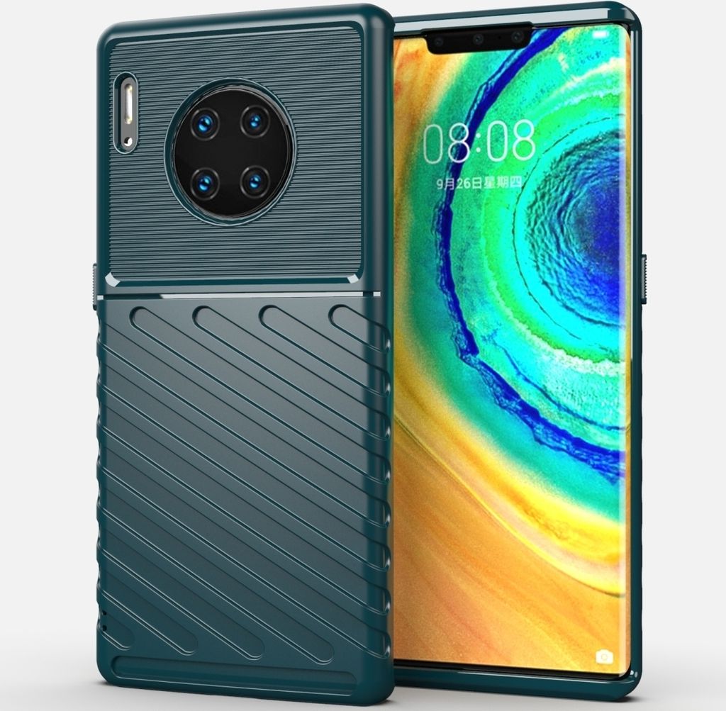 Mobigear Groove Huawei Mate 30 Pro Hülle Flexibles TPU Backcover - Grün