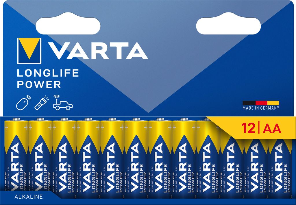 Varta Batterien AA, 12 Stück, Longlife Power, Alkaline, Produktbild 