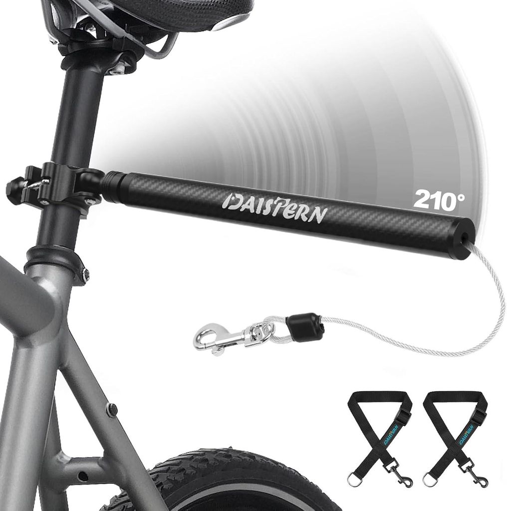 Carbon Fahrradleine Hund mit Stoßdämpfer 210° drehbar Produktbild 