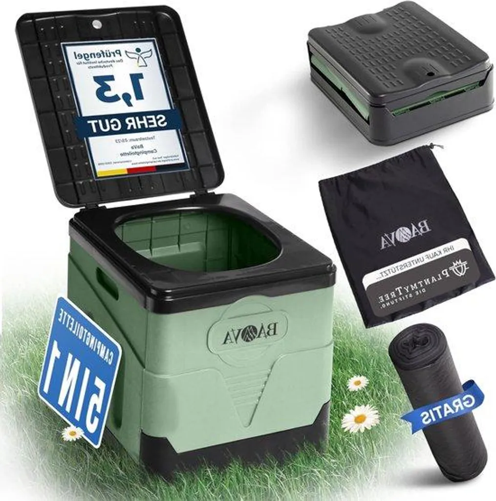 Toilettes mobiles sans odeur pour camping et blackout avec 12 sacs