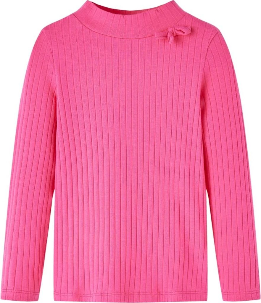 "Spring Sale"Kinder-Langarmshirt - Modernes und langlebige - Rippstrick Knallrosa 116 NEU115298 - Arbeitshosen