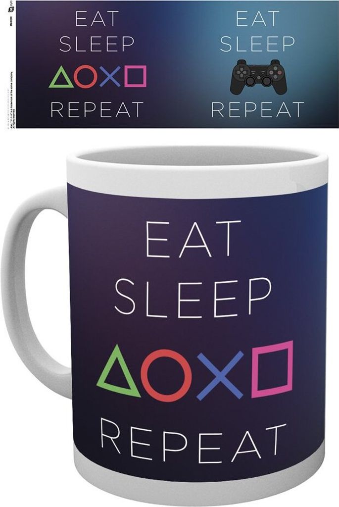 GYE Sony PlayStation Tasse Eat Sleep Repeat GYE-MG1064 Produktbild 