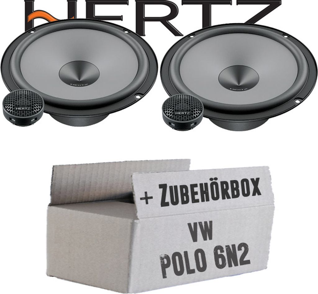 Hertz K 165 - KIT - 16,5cm Lautsprecher Komposystem - Einbauset passend für VW Polo 6N2 - justSOUND
