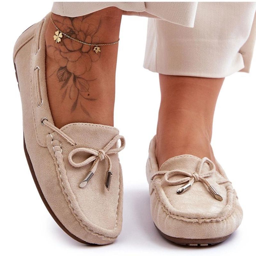 Damen Wildleder Mokassins Beige Si Passione 37