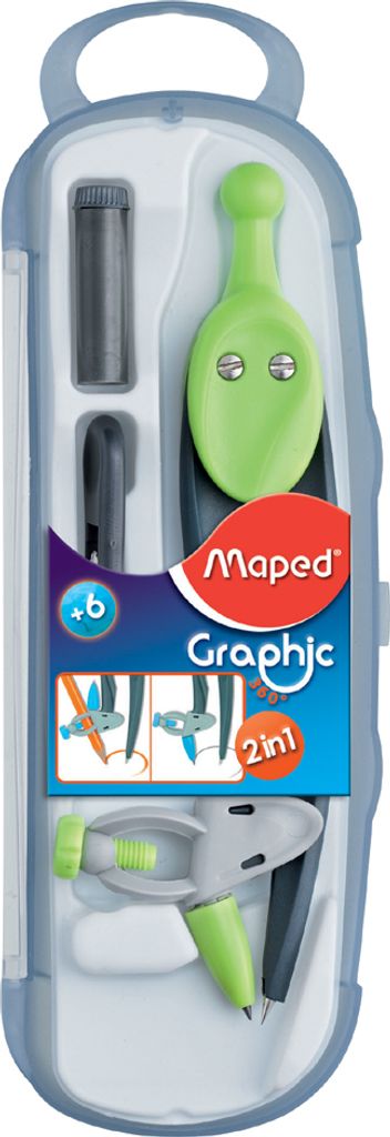 Maped Zirkelkasten Graphic 360 Grad mit Adapterring